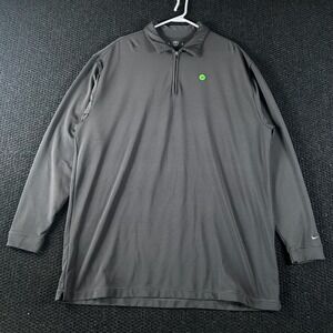 Nike Golf Men's XXL Quarter Zip Performance Polo Shirt Fit Dry Dark Gray Striped